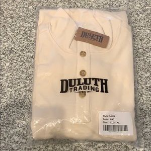 Duluth Trading Mens Burly Thermal Button Mock Neck